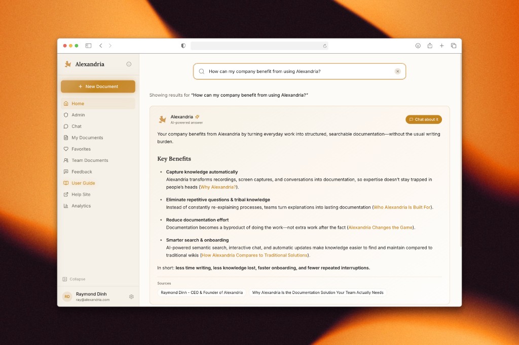 Find answers by asking your questions naturally.